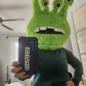 Fuzzy Furry Green Alien Mask